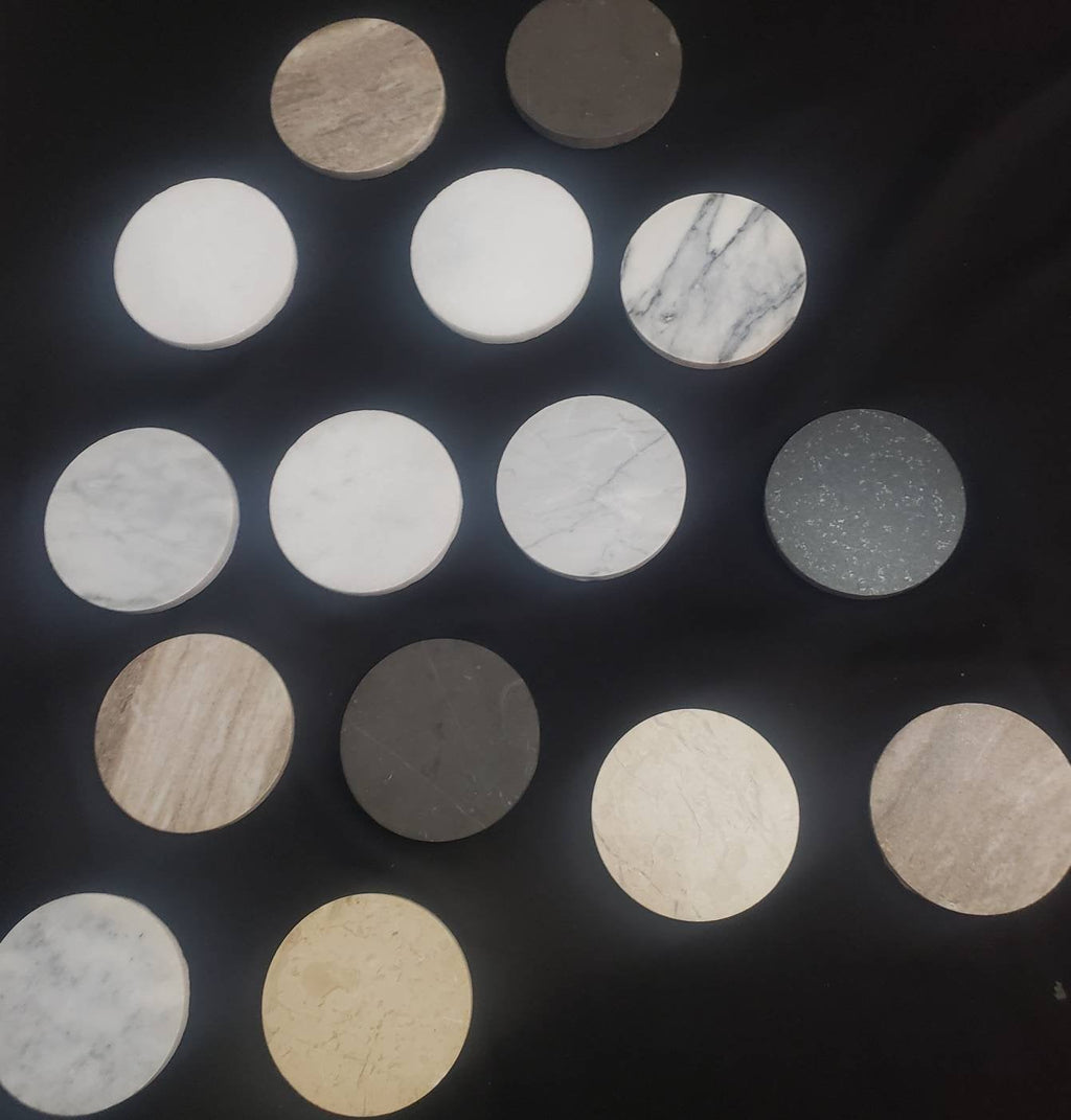 Handmade Marble and Granite Coasters, Set of 4