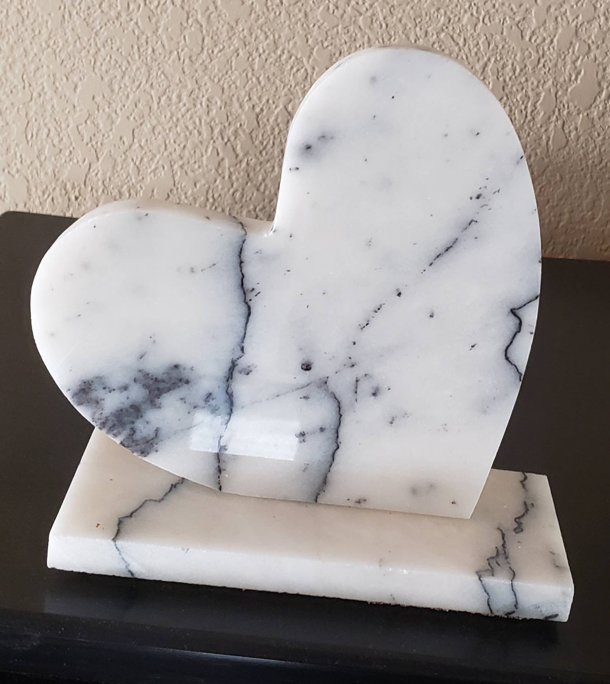 Amethyst Blue Marble Heart 6" polished heart on marble base (personalization engraving  available) (your custom message)
