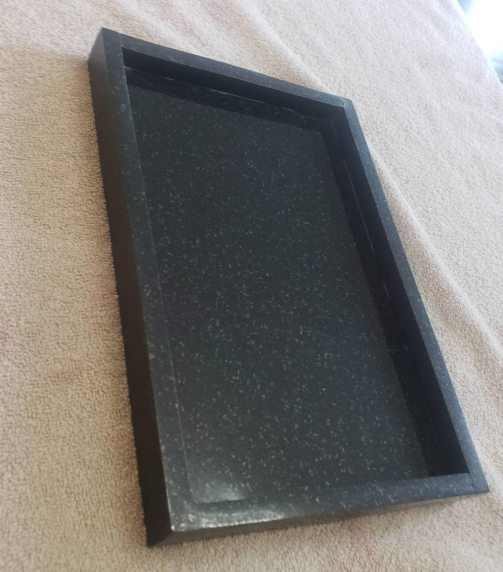 Handmade Absolute Black Granite Tray, Housewarming Gift 10"×6 3/4" height 1"