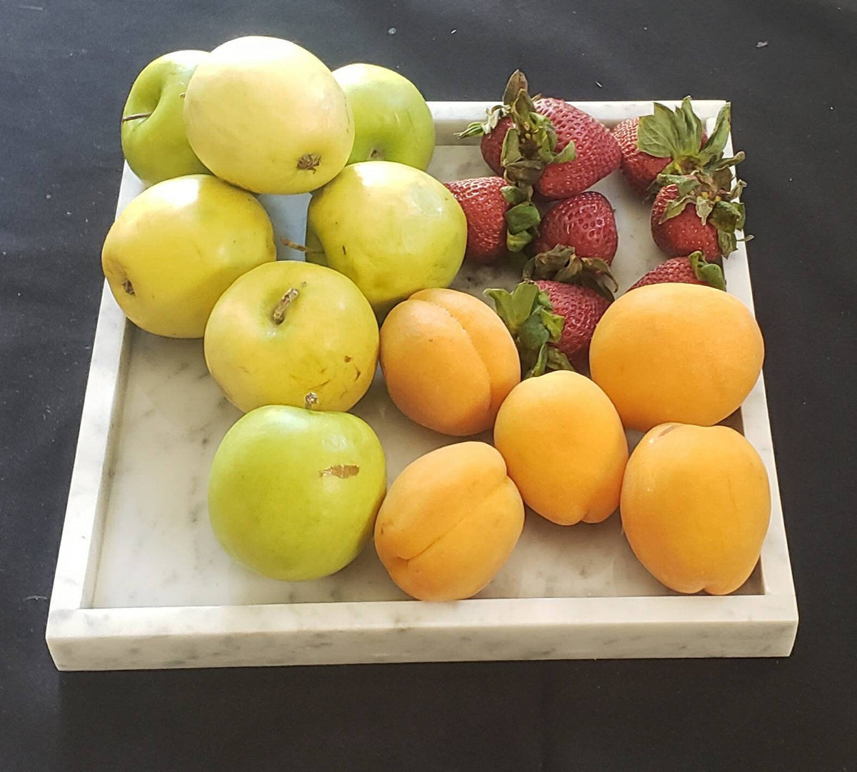 Handmade Bianco Carrara Marble Tray, Table Centerpiece (12"x12")