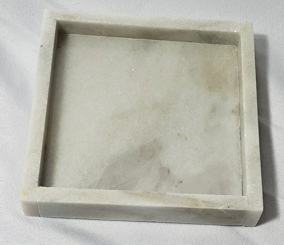 Handmade Ocean Silver Marble Tray 6" × 6" height 1", perfect for your nightstand, bathroom, or just beautiful decor.