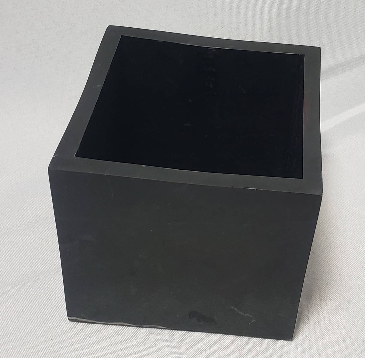 Handmade Nero Marquina Marble Box 5"×5"×5" polished inside and out,  perfect as a gift box.