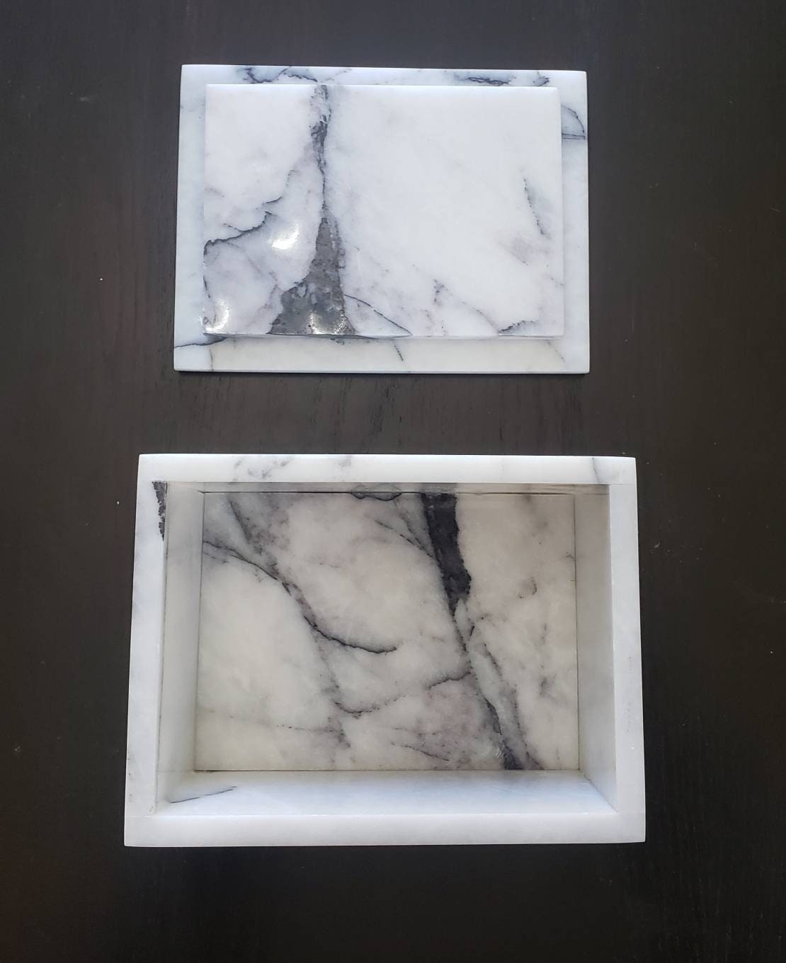 Marble Recipe Box 8"×6" height 6 1/2" fits 7x5 recipe cards Available your choice of marble types  Free Shipping