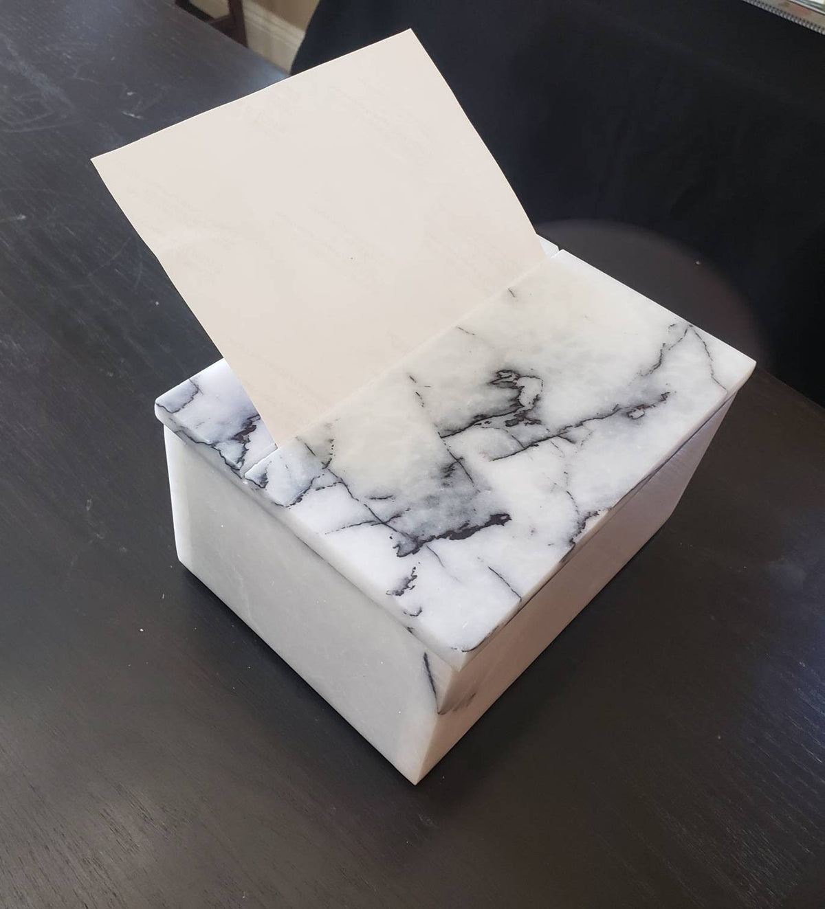Marble Recipe Box 8"×6" height 6 1/2" fits 7x5 recipe cards Available your choice of marble types  Free Shipping