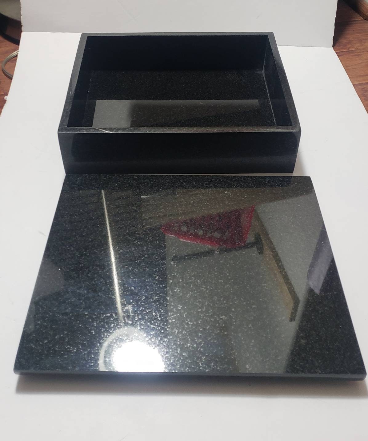 Handmade Marble / Granite Box 10 3/4"×8 3/4" height 3" available in a variety of stone types and colors free shipping to The United States