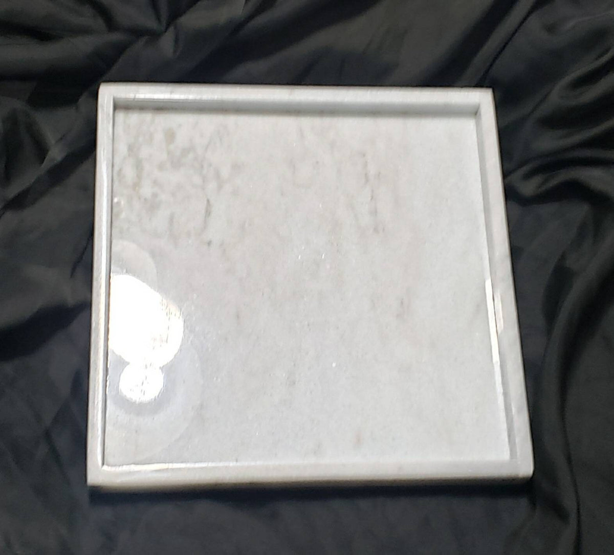 Handmade Ocean Silver Marble Tray 10" × 10" x 1"(height), Free Shipping Beautiful perfect for a housewarming gift. lovely centerpiece tray