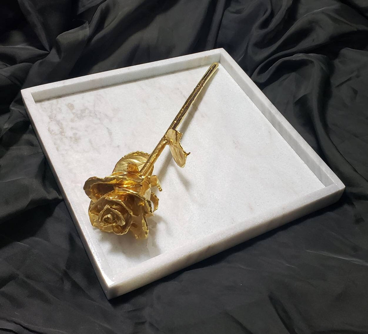 Handmade Ocean Silver Marble Tray 10" × 10" x 1"(height), Free Shipping Beautiful perfect for a housewarming gift. lovely centerpiece tray