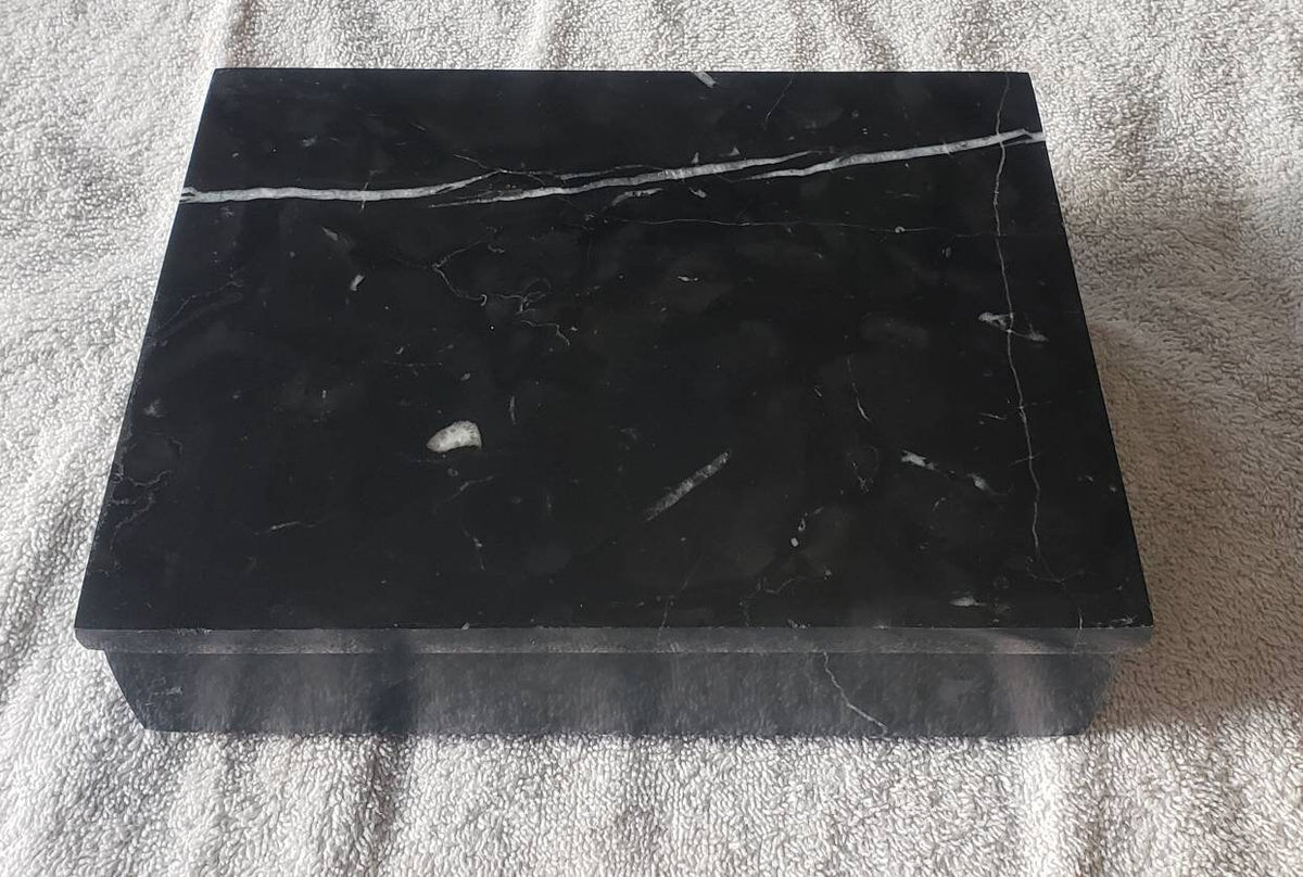 Nero MarquinaMarble photo box 8"×6" height 2" fits 5×7 pictures perfectly Handmade Free Shipping