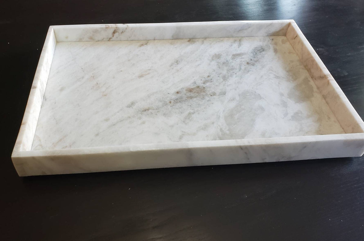 Handmade Bianco Orion serving tray  22"×14" height 2" large elegant serving tray or a beautiful centerpiece to your table or bar service.