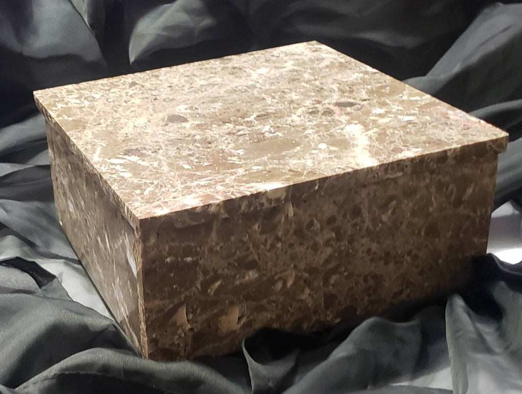 Handmade Emperador Light Marble Box 7 3/4"×7 3/4" height 3 5/8" Free Shipping