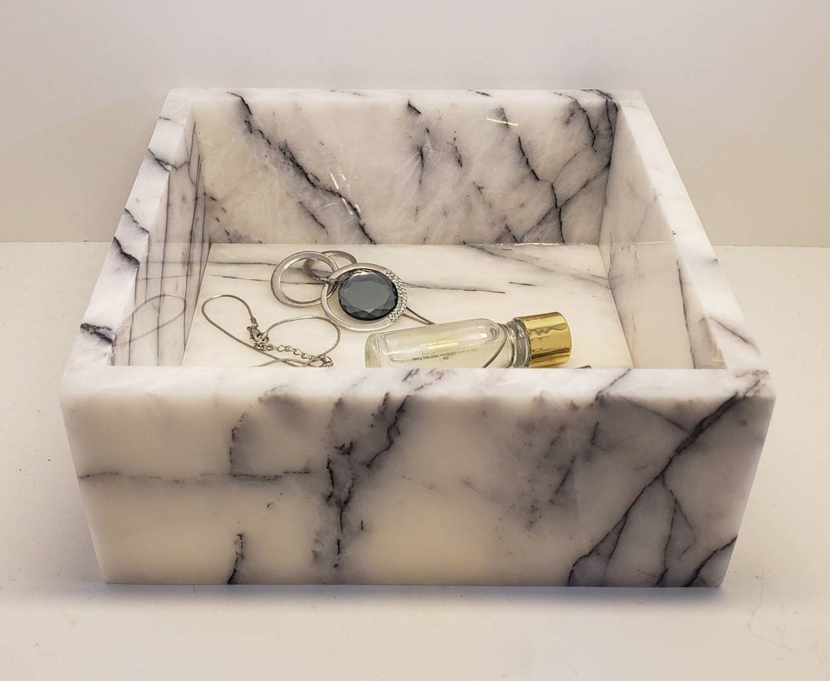 Handmade Marble Box  7 3/4"×7 3/4" height 3 5/8" Available in a variety of stone types and colors Free Shipping personalization available