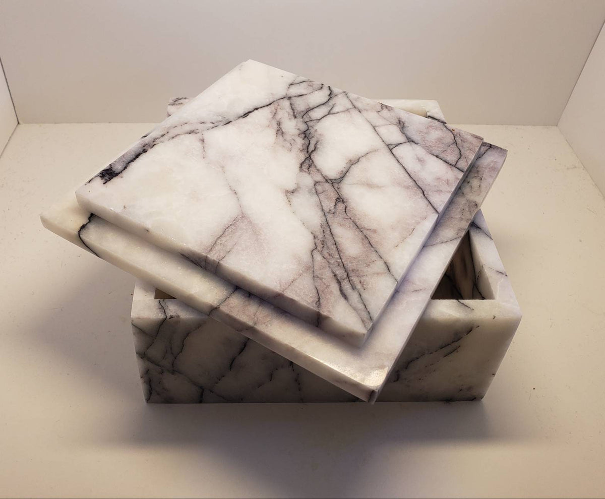 Handmade Marble Box  7 3/4"×7 3/4" height 3 5/8" Available in a variety of stone types and colors Free Shipping personalization available