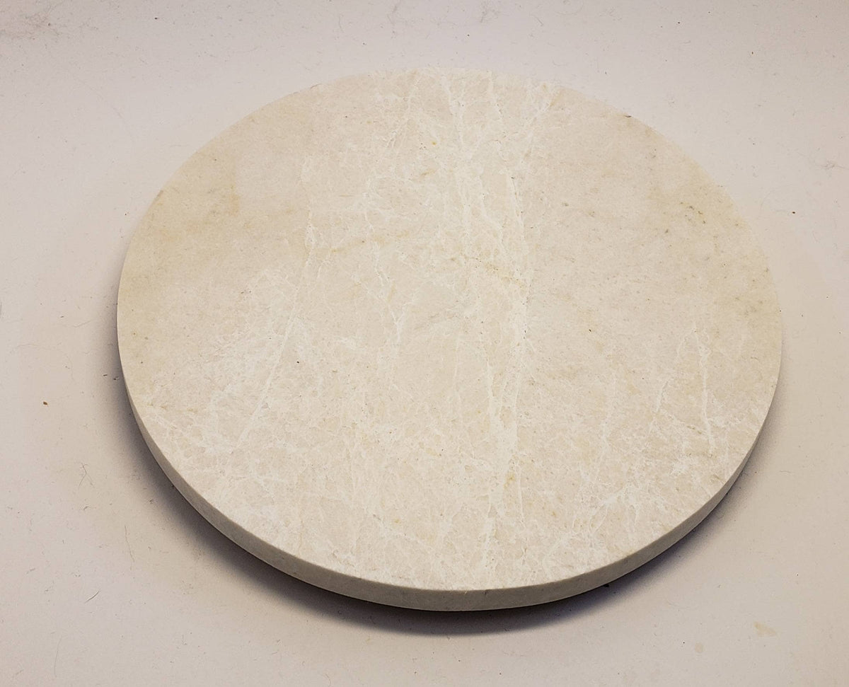 Handmade Vanilla Brushed Marble,  Hot plate. Perfect to protect your table from hot pots and pans 12" available in 3 shapes.