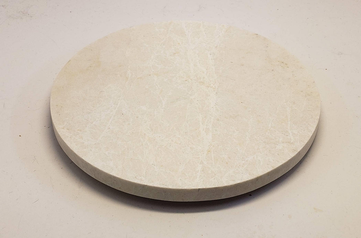 Handmade Vanilla Brushed Marble,  Hot plate. Perfect to protect your table from hot pots and pans 9" available in 3 shapes.