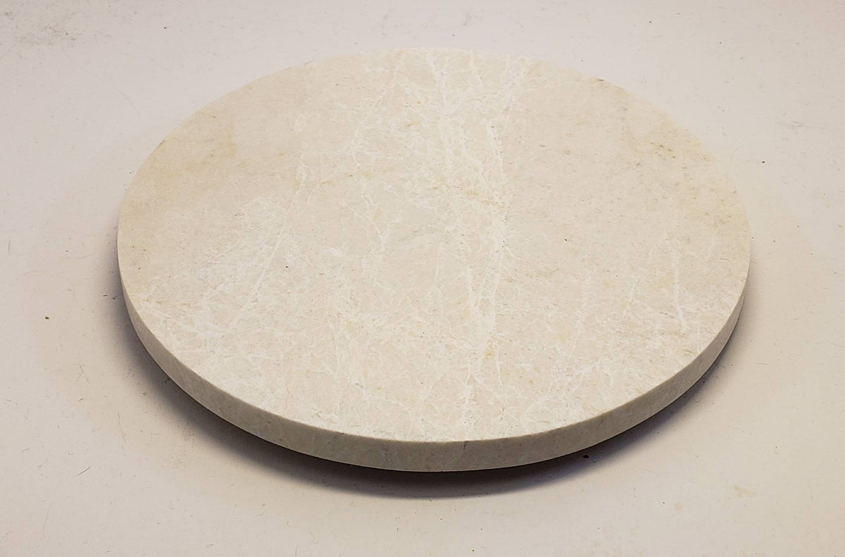 Handmade Vanilla Brushed Marble,  Hot plate. Perfect to protect your table from hot pots and pans 12" available in 3 shapes.