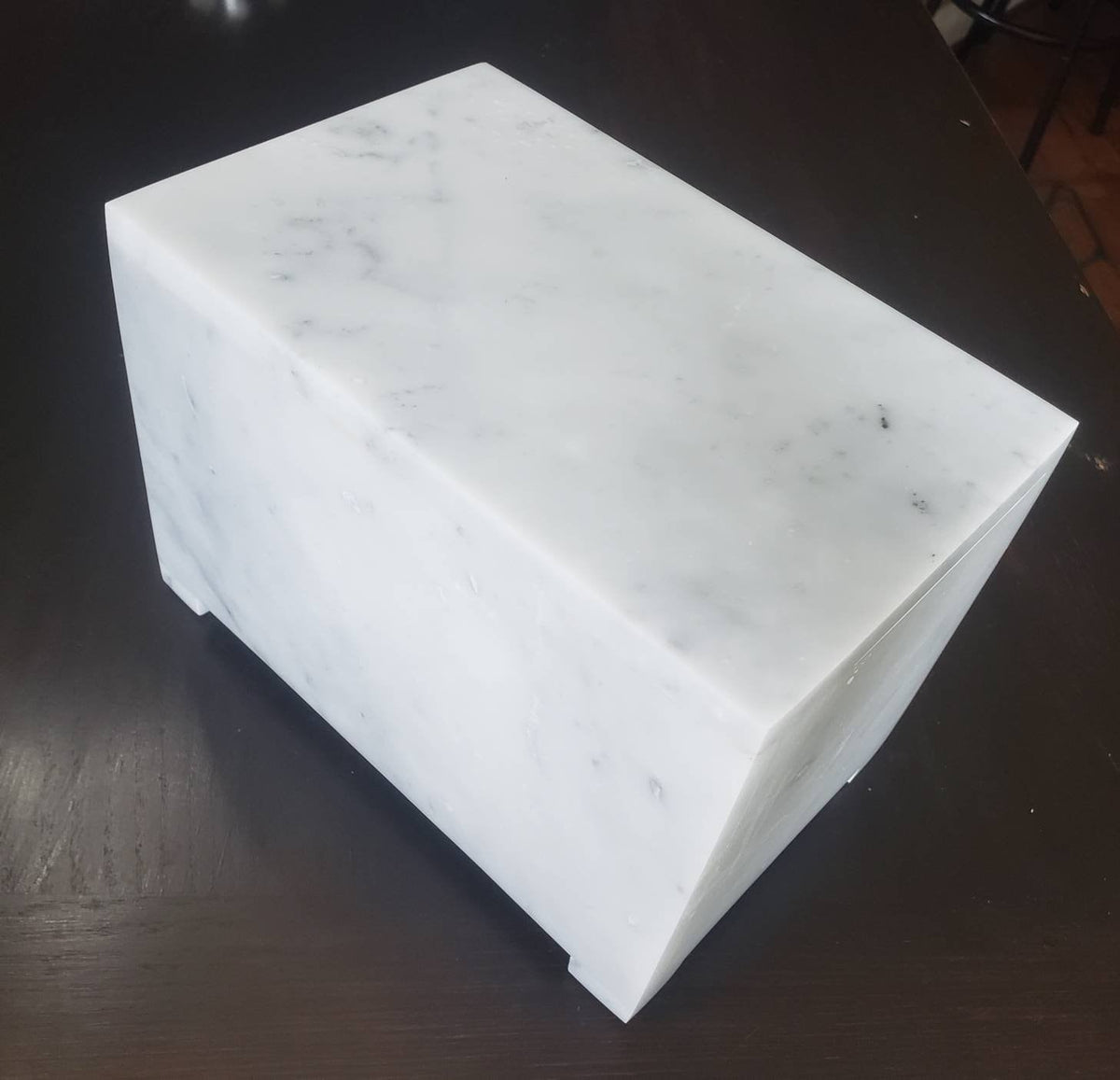 Handmade Stone Pet Urn 8 1/2" x 5 1/2" Height 6 1/2" avaliable in a variety of stone types and colors. Free Shipping.