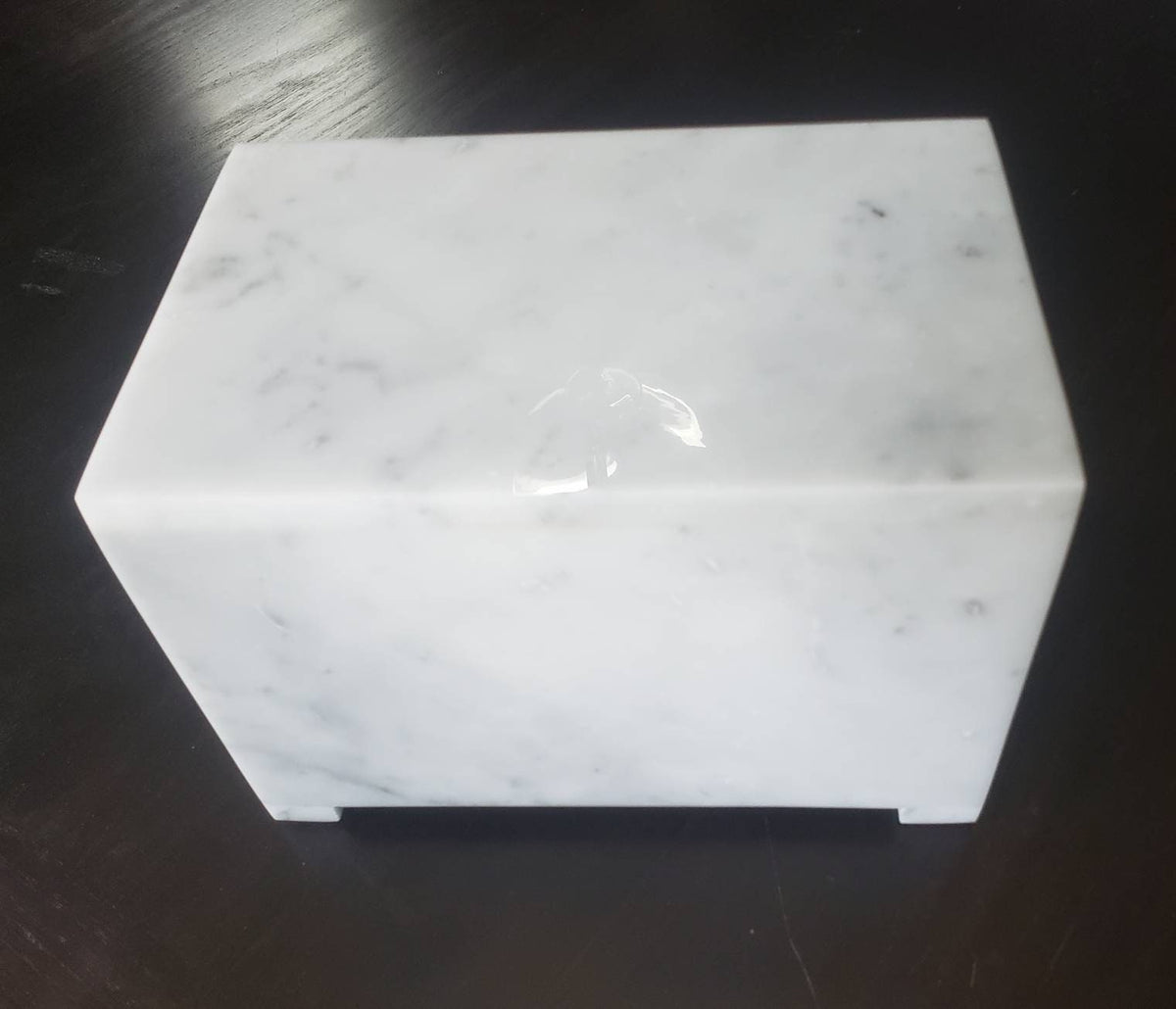 Handmade Stone Pet Urn 8 1/2" x 5 1/2" Height 6 1/2" avaliable in a variety of stone types and colors. Free Shipping.