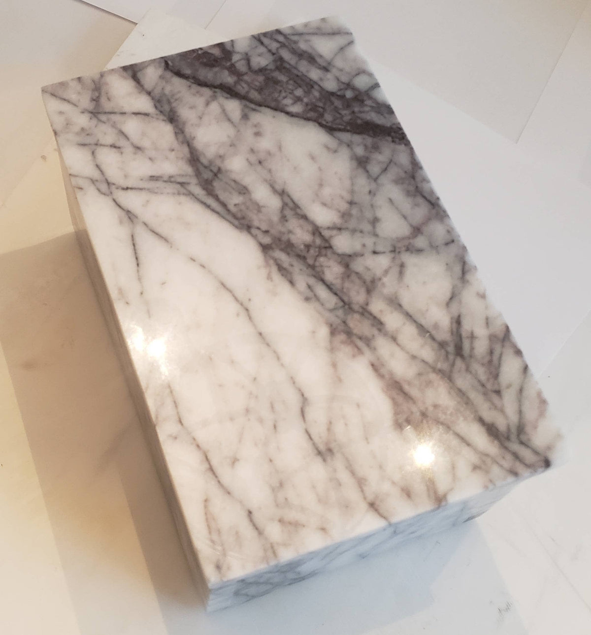3 Tiered Large Amethyst Blue Marble Jewelry Box 9 1/2" × 6" height 4 3/4" Handmade Handcrafted Free Shipping