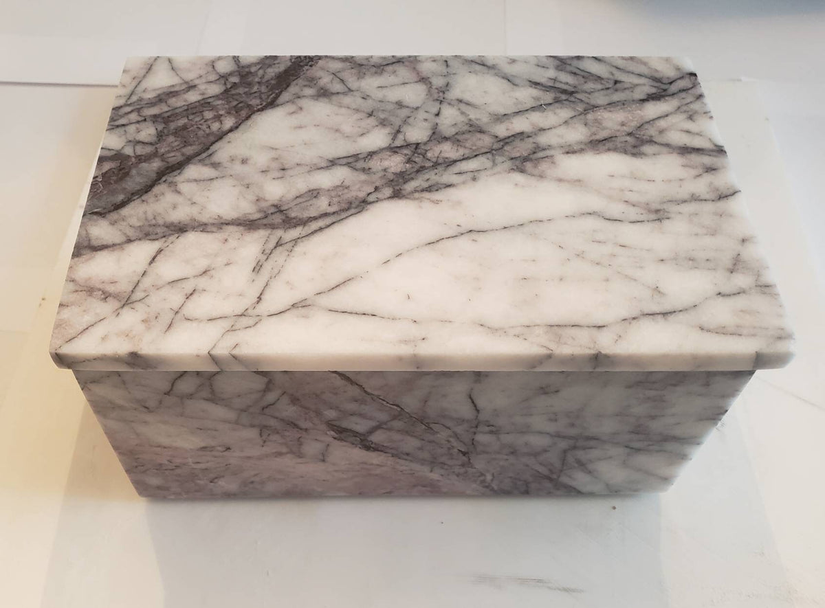 3 Tiered Large Amethyst Blue Marble Jewelry Box 9 1/2" × 6" height 4 3/4" Handmade Handcrafted Free Shipping