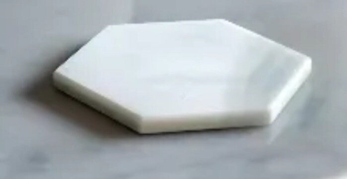 Mountain White Marble Hexagon 6"-24" Trivets / Tabletops / Decorative Marble Pieces in many sizes FREE SHIPPING