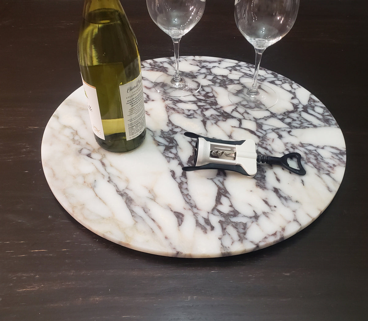 Lazy Susan in Amaretto Viola Purple Marble in many sizes up to 24" diameter FREE SHIPPING