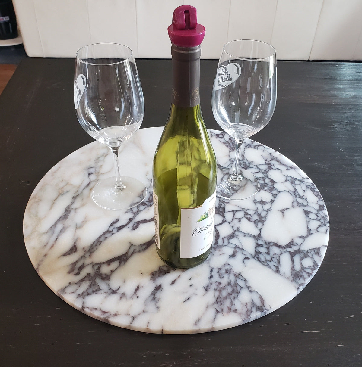 Amaretto Viola Purple Marble Circle Trivets / Tabletops / Decorative Marble Pieces in many sizes FREE SHIPPING