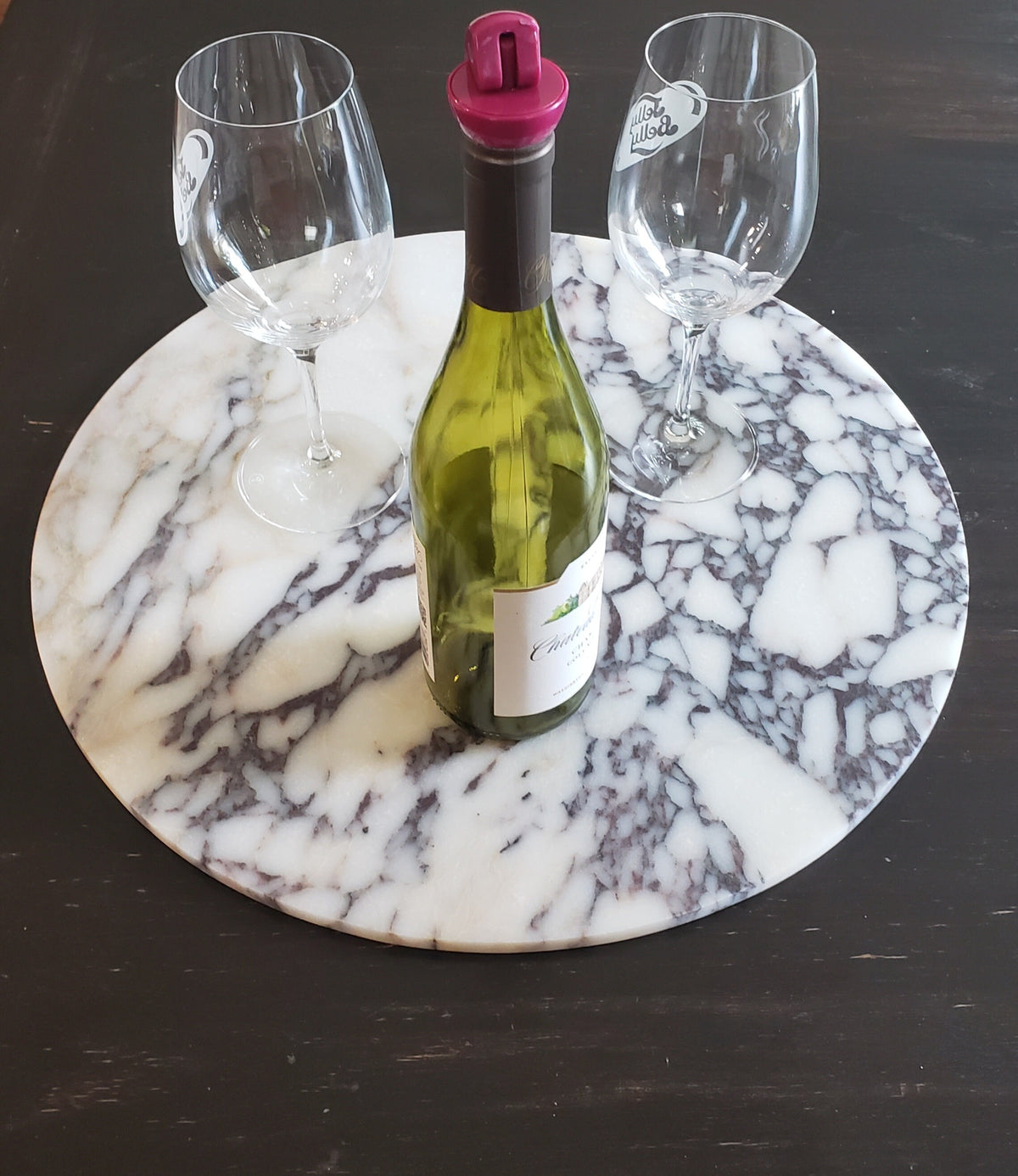 Amaretto Viola Purple Marble Circle Trivets / Tabletops / Decorative Marble Pieces in many sizes FREE SHIPPING