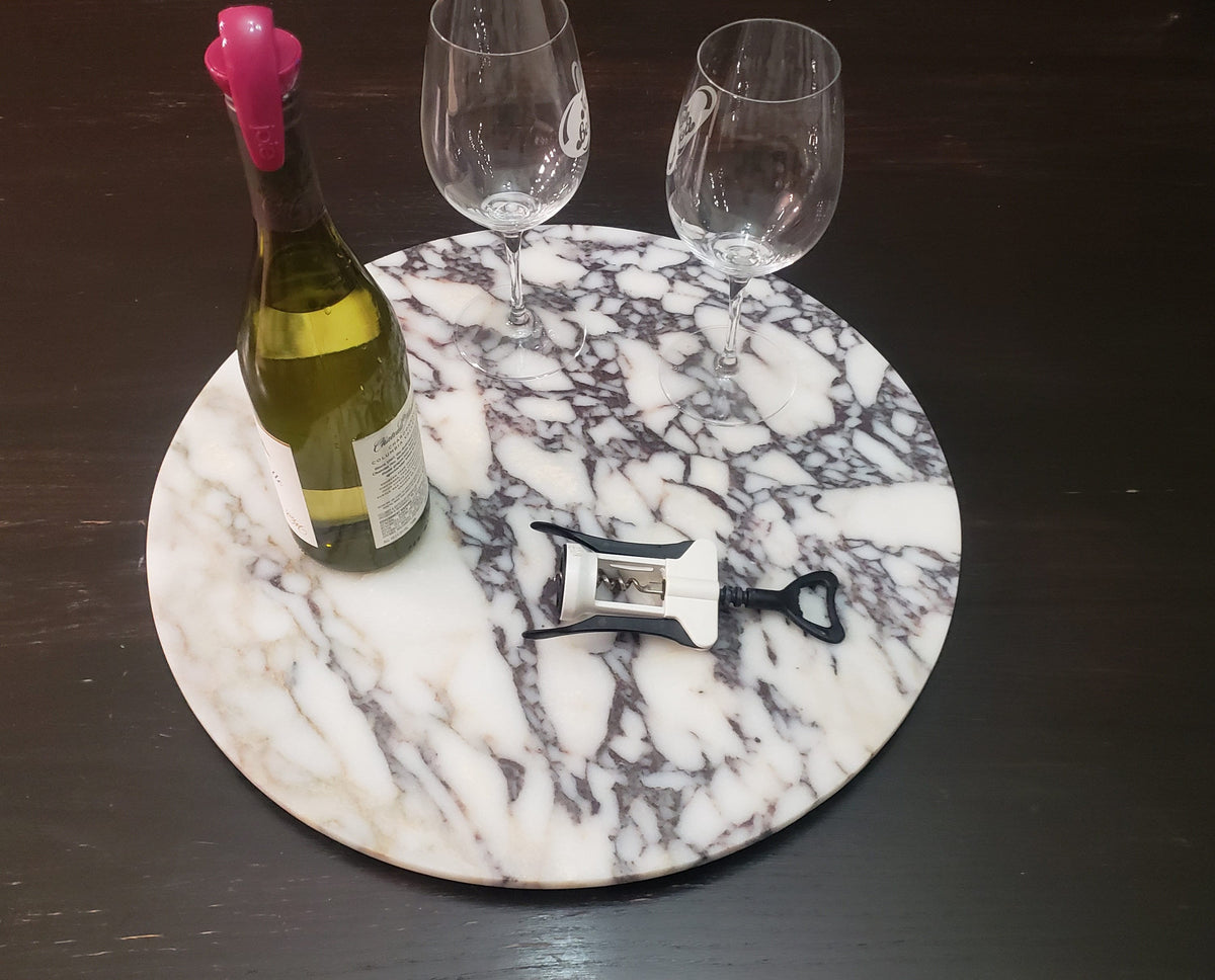 Lazy Susan in Amaretto Viola Purple Marble in many sizes up to 24" diameter FREE SHIPPING