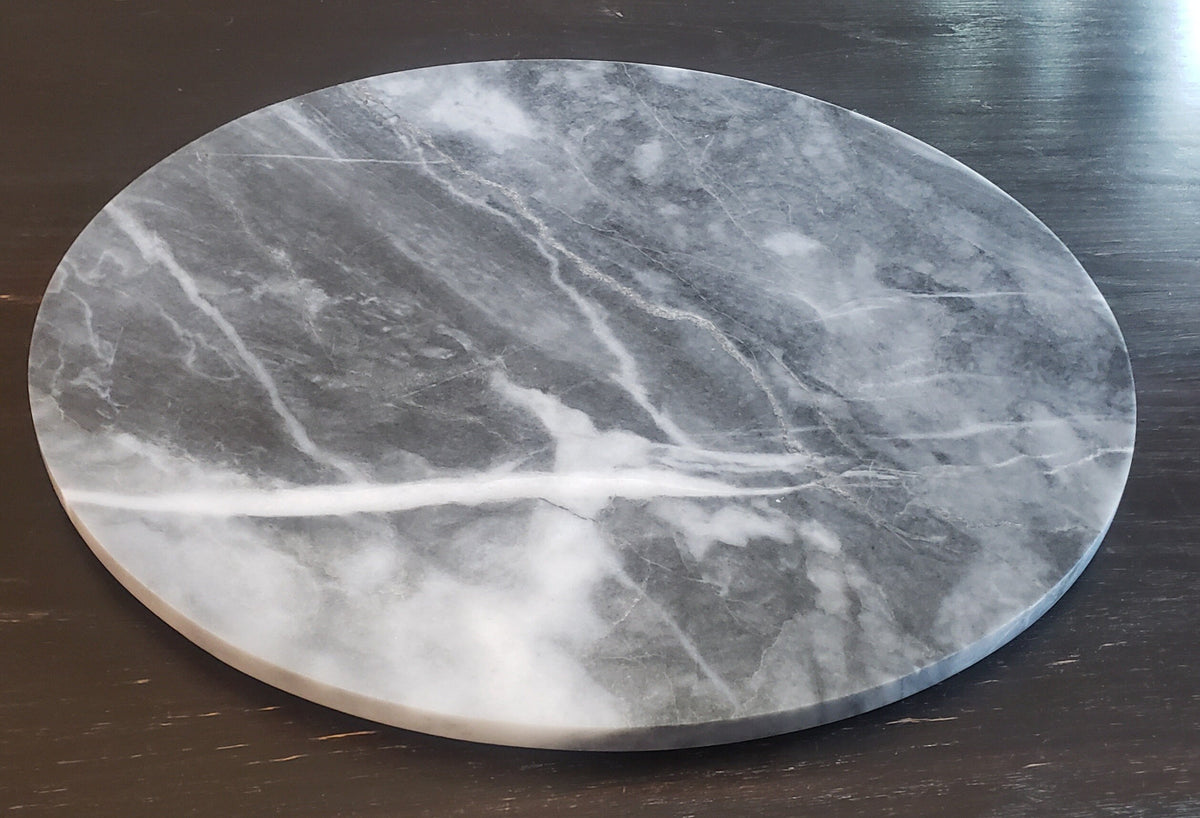 Vogue Gray Marble Circle Handmade Tray/Trivet Available in various sizes 6" to 18" perfect centerpiece Free Shipping