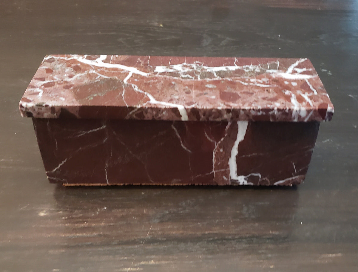 Rosso Levanto Red Marble Pill box marble box 7"×2 1/4" height 2 3/8" box with weakly pill organizer FREE SHIPPING