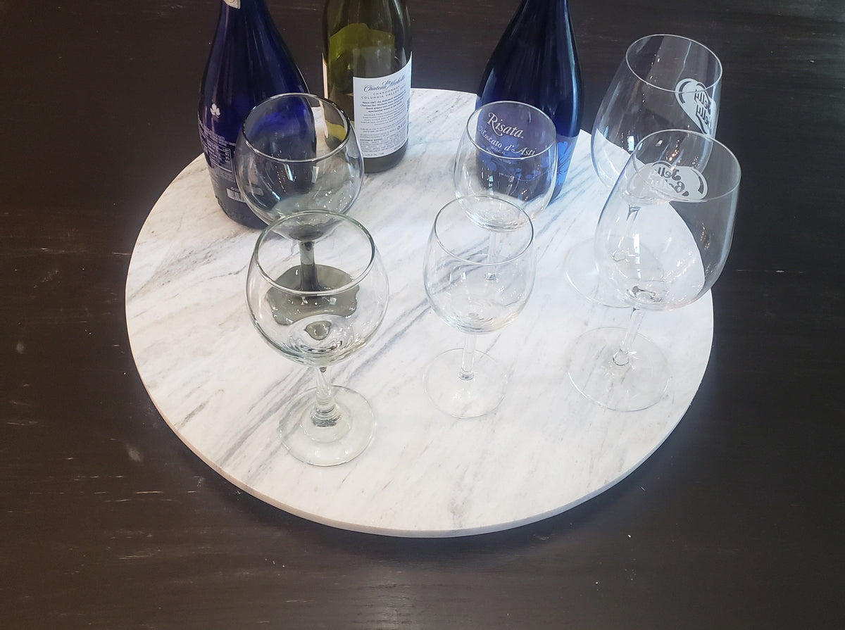 Bianco Orion Marble Lazy Susan in many sizes up to 24" diameter FREE SHIPPING a perfect centerpiece for your table