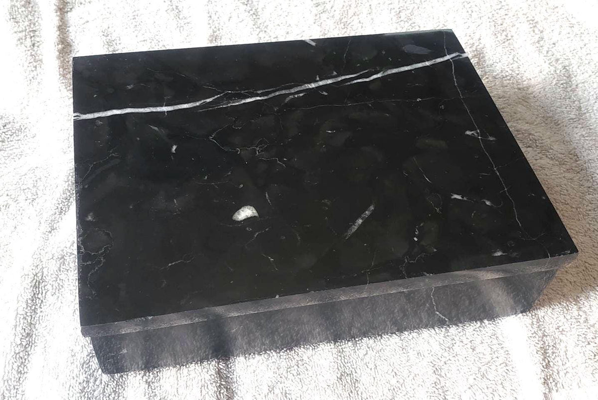 Nero MarquinaMarble photo box 8"×6" height 2" fits 5×7 pictures perfectly Handmade Free Shipping