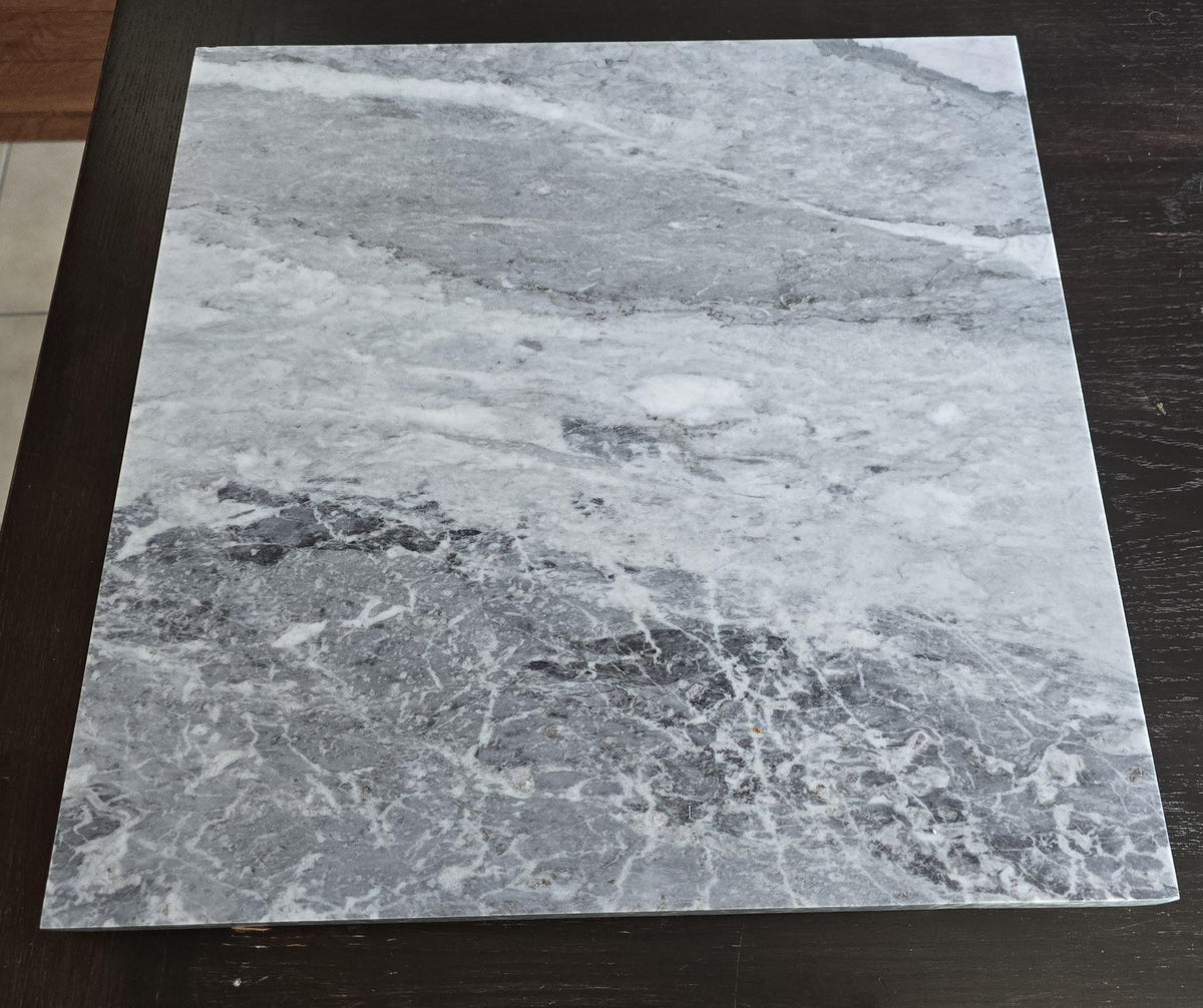 1" thick Bardiglio Gray marble Squares 6",7",8",9",10",11",12",13",14",15",16" available, Trivets,  Art Pedestals. Free Shipping.