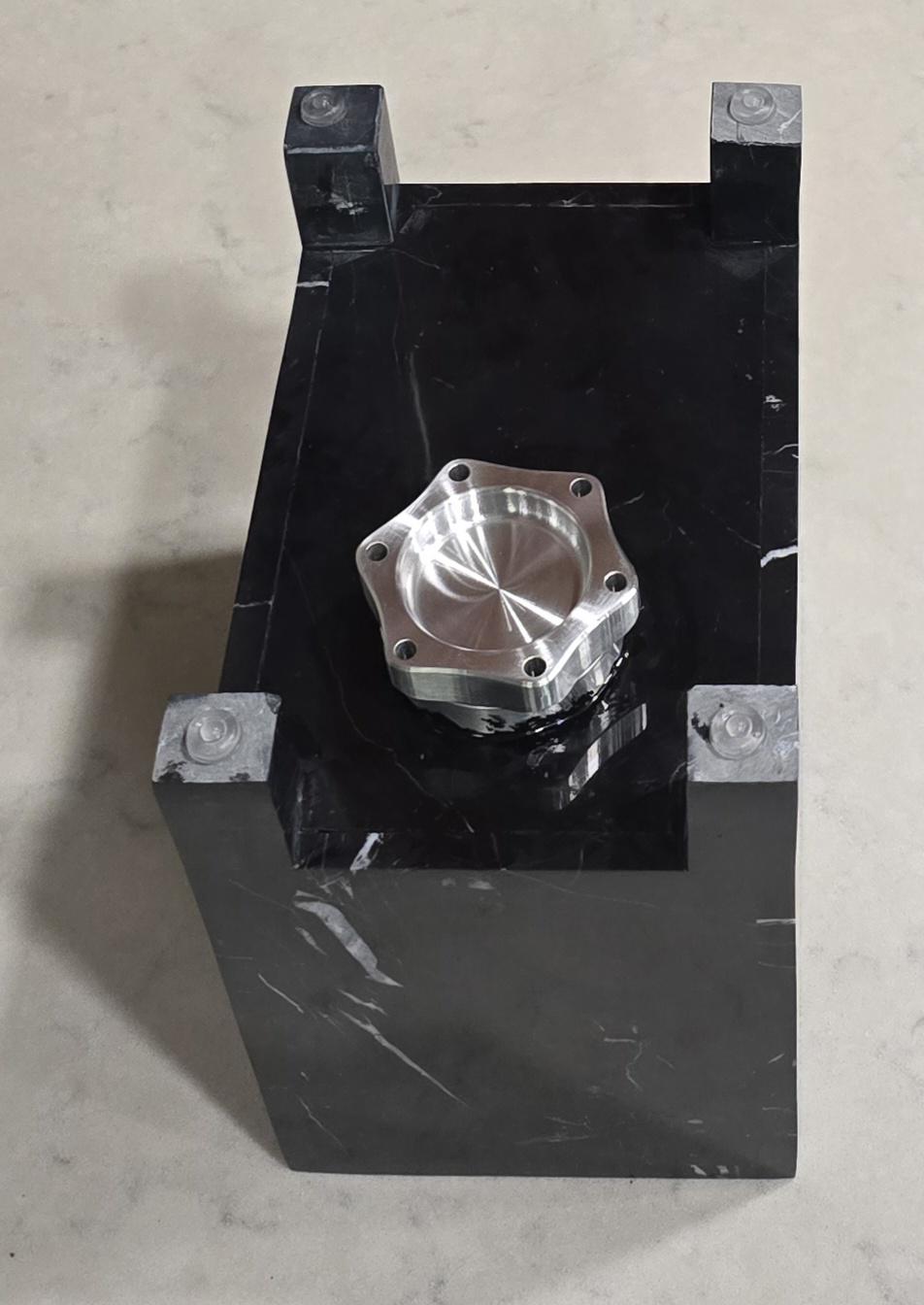 Handmade Nero Marquina Marble Pet Urn, Modern Memorial