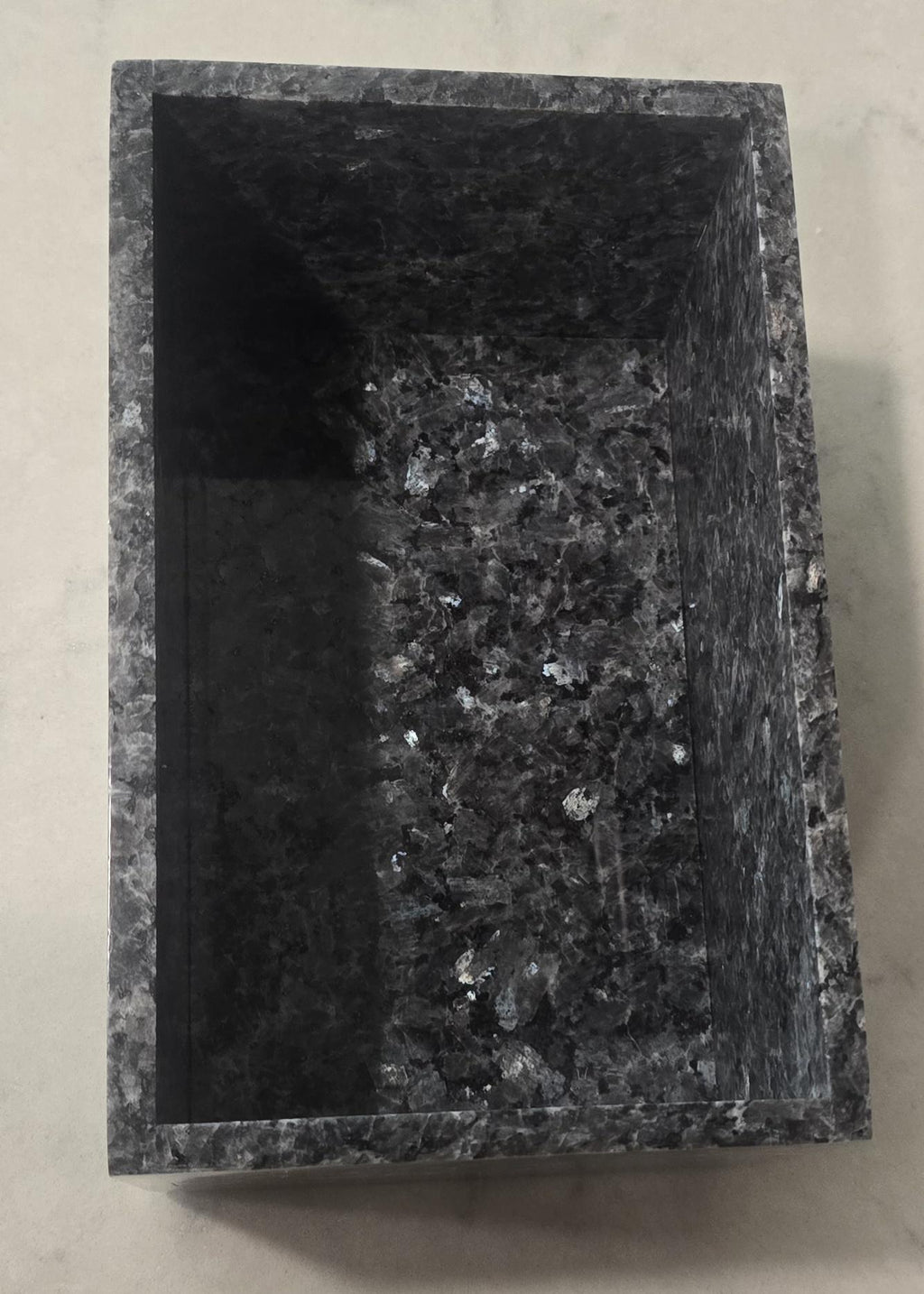 3 Tiered Blue Pearl Granite Jewelry box 9 1/2" × 6" height 4 3/4" Handmade Handcrafted Free Shipping
