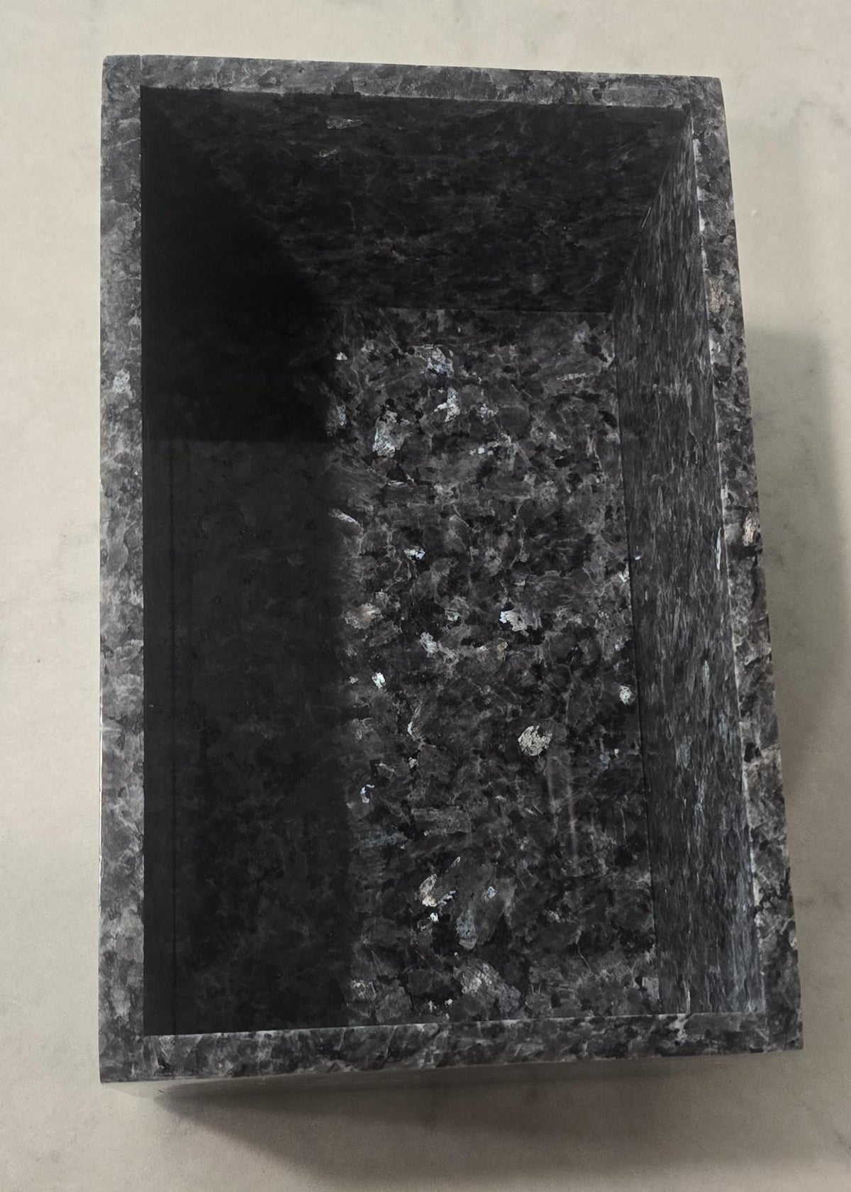 3 Tiered Blue Pearl Granite Jewelry box 9 1/2" × 6" height 4 3/4" Handmade Handcrafted Free Shipping