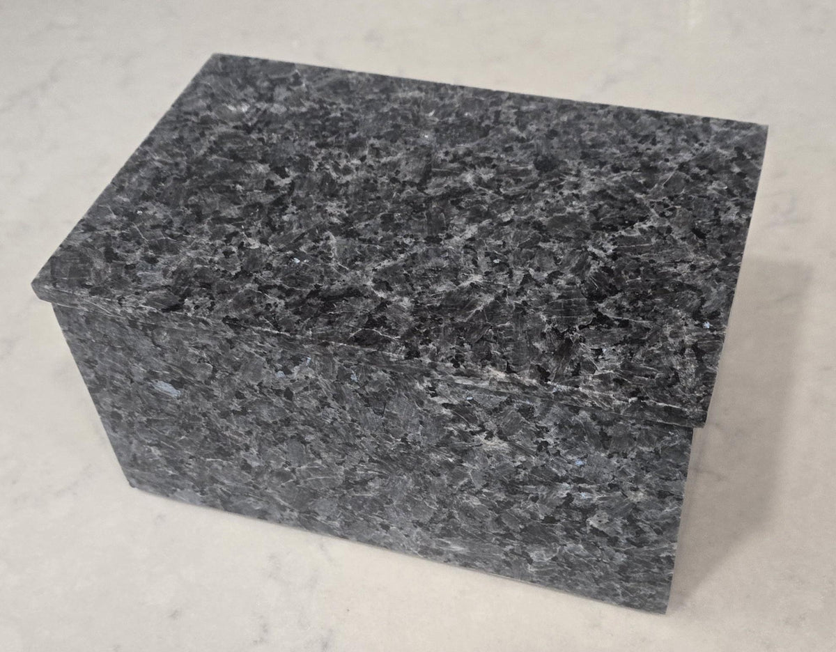 3 Tiered Blue Pearl Granite Jewelry box 9 1/2" × 6" height 4 3/4" Handmade Handcrafted Free Shipping