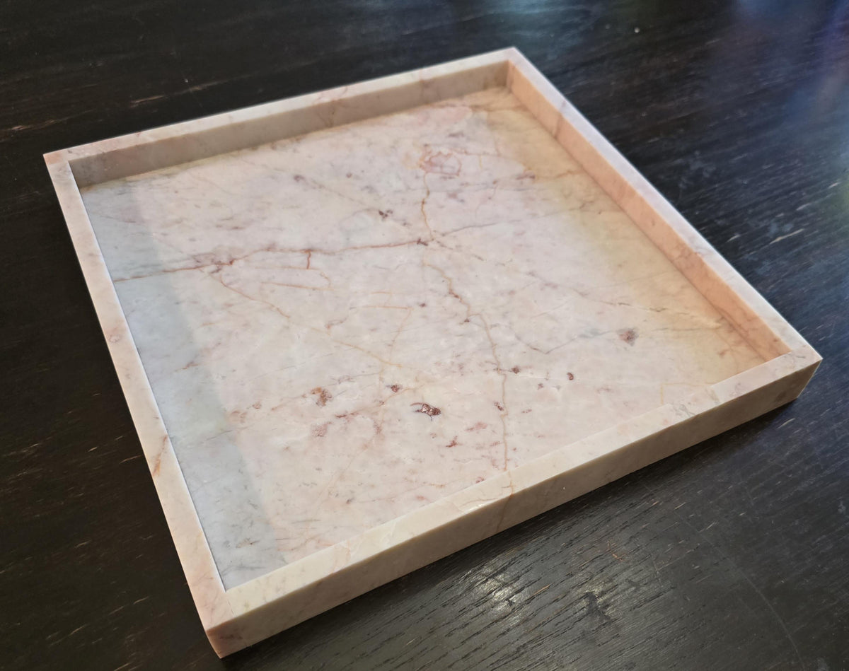 Coral Notte Pink Tray, 12x12 Centerpiece Decor