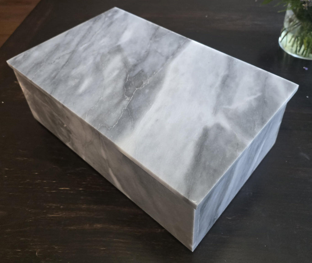 Vogue Gray Marble large box 15"×10" × height 4"  prefect for an elegant storage need Free Shipping message for custom dimensions.