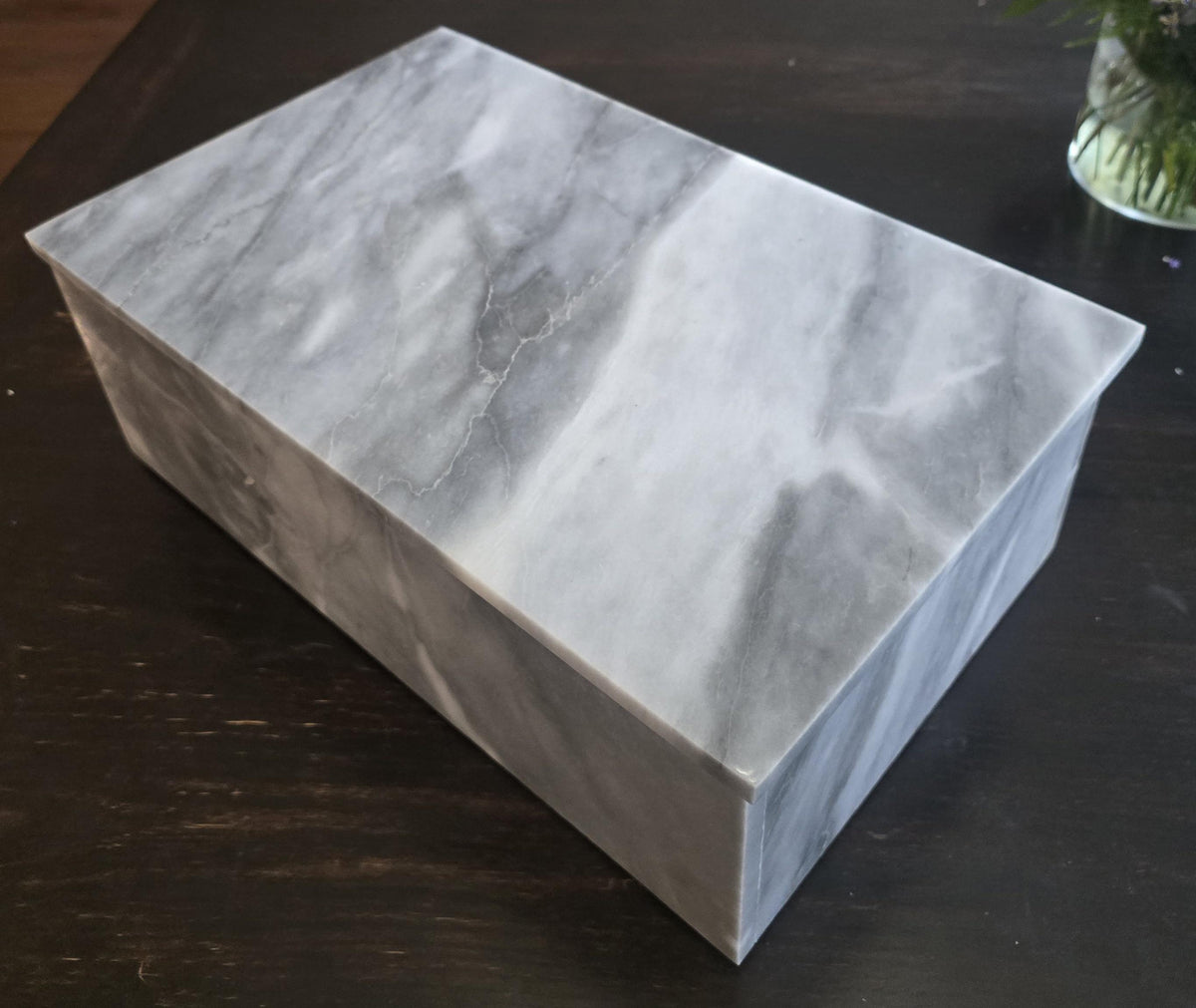 Vogue Gray Marble large box 15"×10" × height 4"  prefect for an elegant storage need Free Shipping message for custom dimensions.