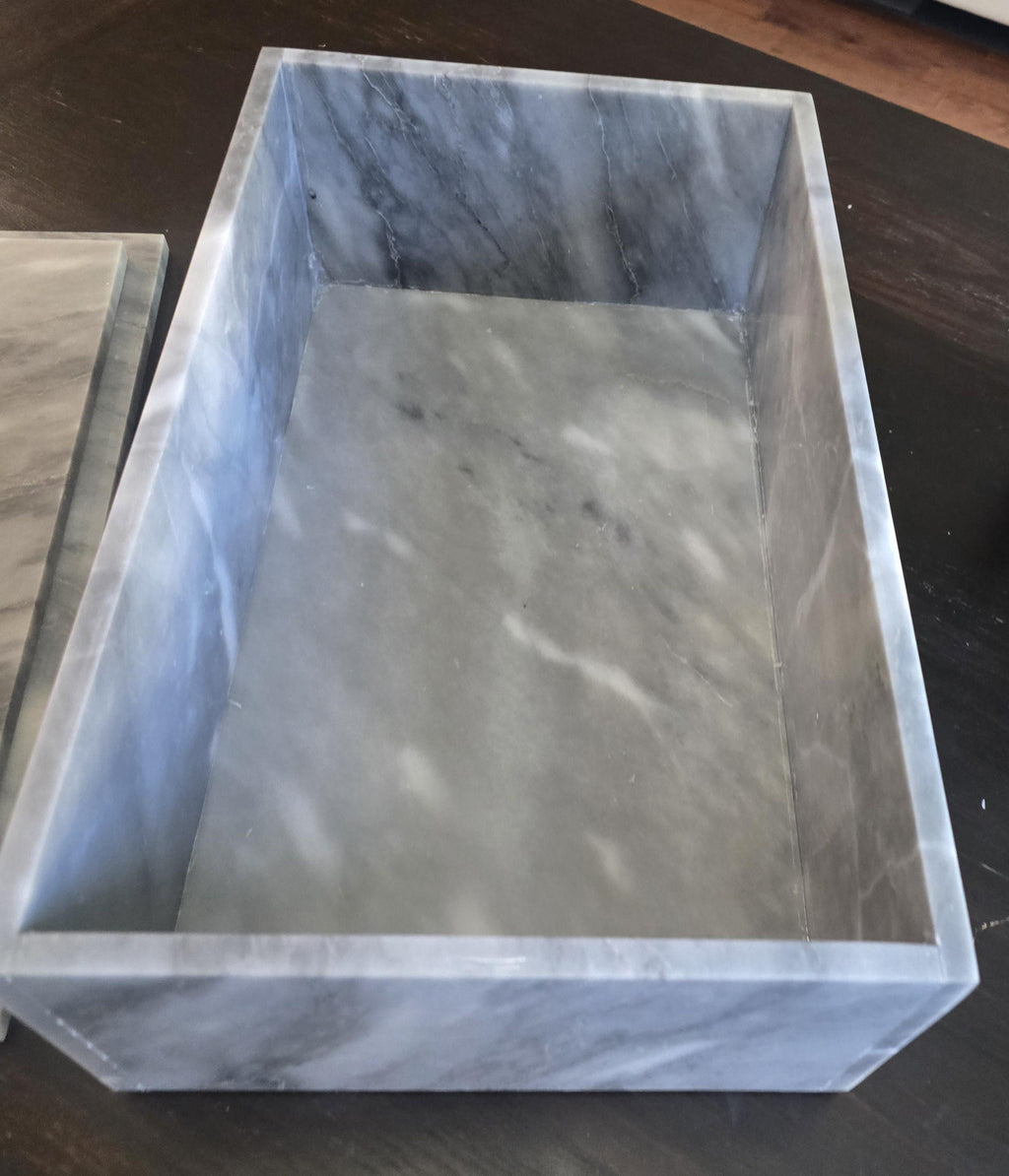 Vogue Gray Marble large box 15"×10" × height 4"  prefect for an elegant storage need Free Shipping message for custom dimensions.