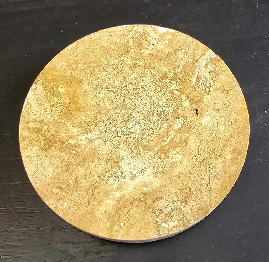 Handmade Golden Cream Limestone Coasters, Set of 4