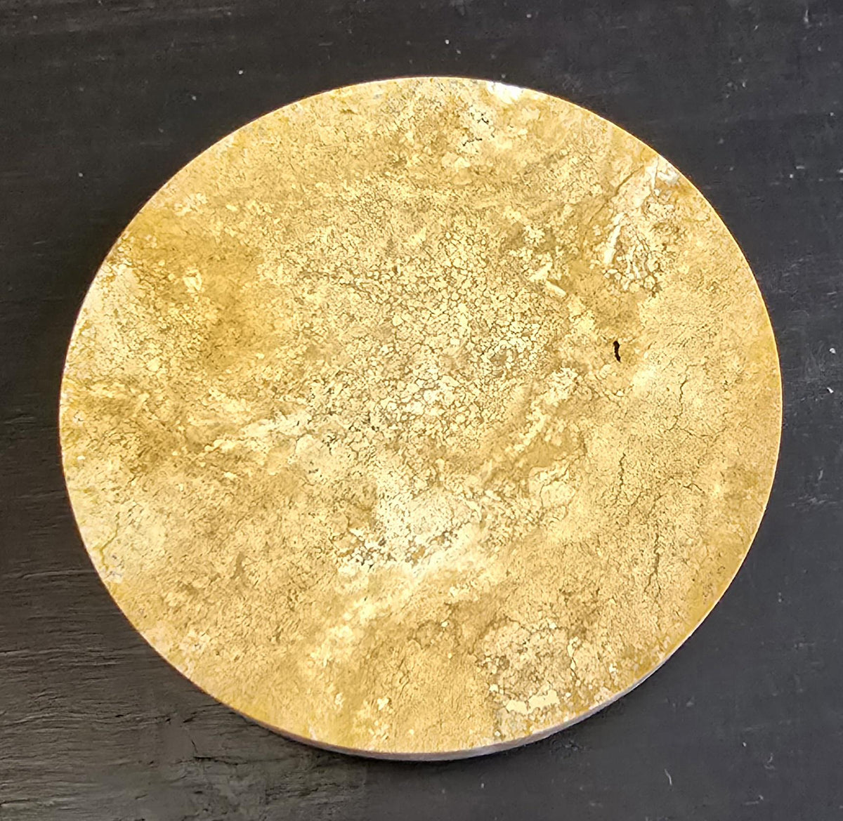 Handmade Golden Cream Limestone Coasters, Set of 4