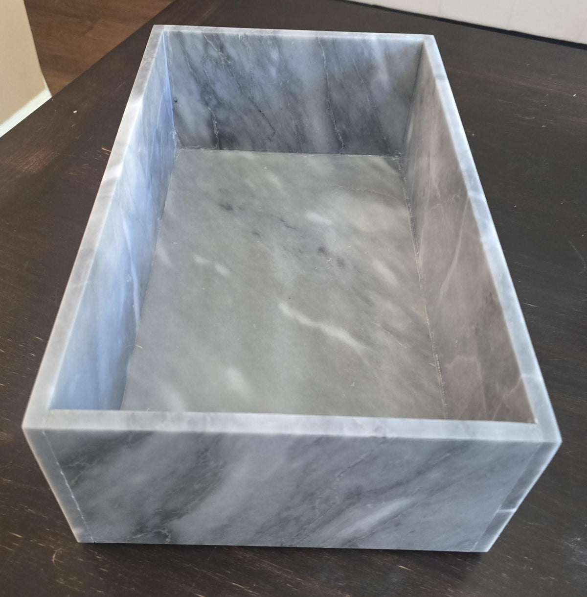 Vogue Gray Marble large box 15"×10" × height 4"  prefect for an elegant storage need Free Shipping message for custom dimensions.