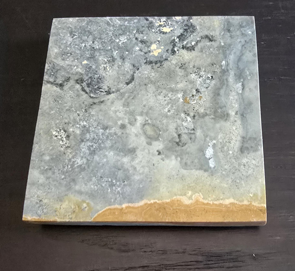 Handmade Golden Cream Limestone Coasters, Set of 4