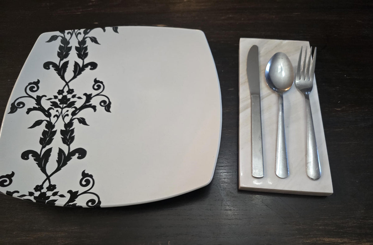 Sienna Azul Marble Silverware Platter(set of 4) for your Silverware and elegant dinner service beautiful pieces for your flatware