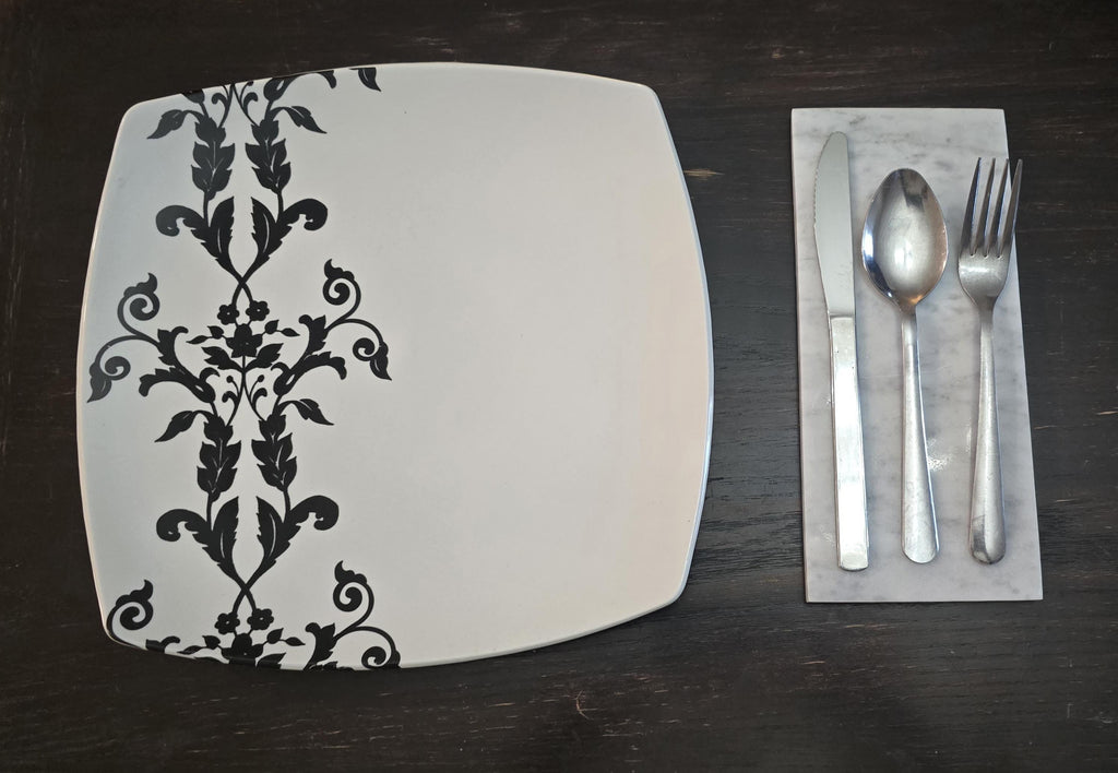 Bianco Carrara Marble Silverware Platter(4) for your Silverware and elegant dinner service beautiful pieces for your flatware FREE SHIPPING