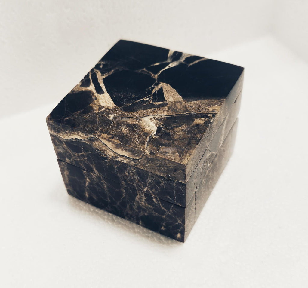 Emperador Dark Marble Ring Box a beautiful box perfect for a proposal or display a perfect keepsake that will be treasure forever