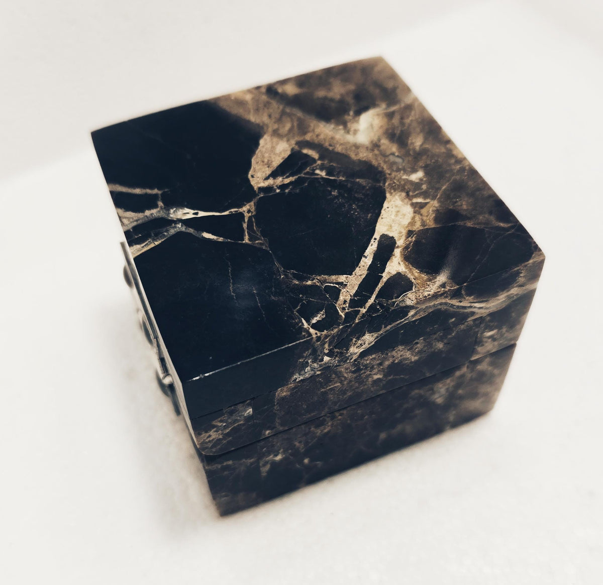 Emperador Dark Marble Ring Box a beautiful box perfect for a proposal or display a perfect keepsake that will be treasure forever