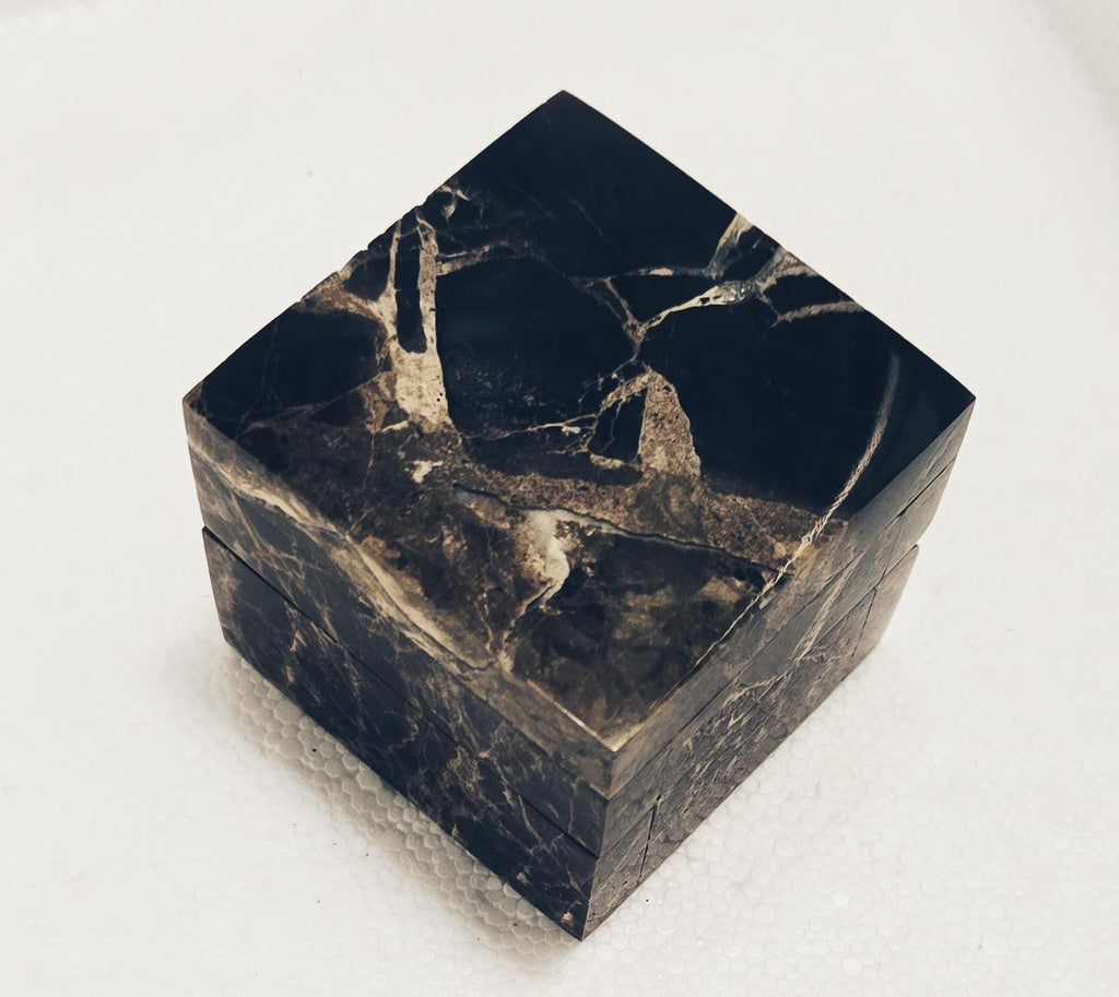 Emperador Dark Marble Ring Box a beautiful box perfect for a proposal or display a perfect keepsake that will be treasure forever